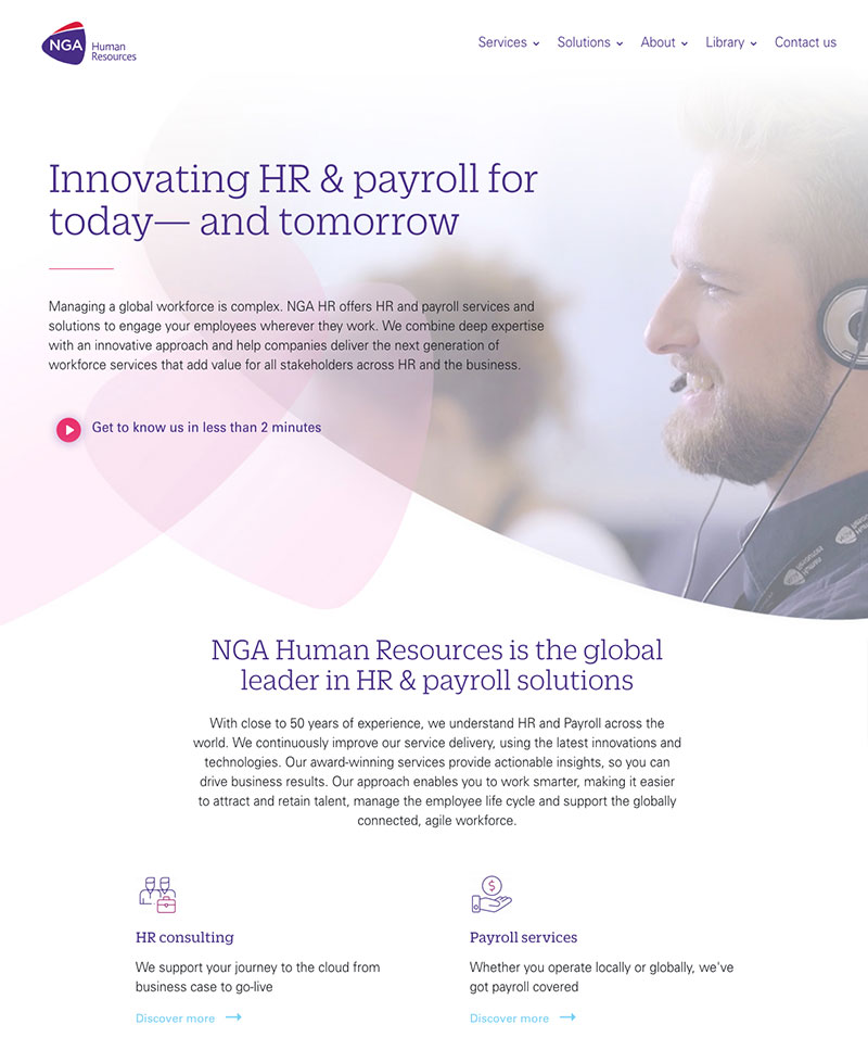 NGA website after redesign
